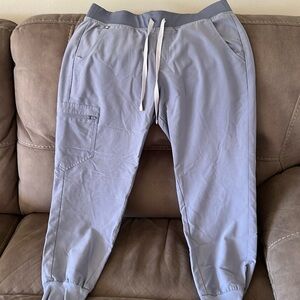 Light blue- gray large petite figs scrub bottoms